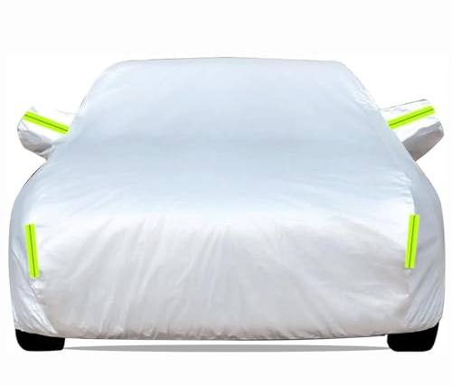 Auto Abdeckplane Wasserdicht für VW Beetle Cabrio 2011-2019 Silber Autoabdeckung Outdoor mit Reißverschluss,Allwetter gegen Schnee,Regen,UV-Strahlen,Staub,Kratzer Autoplane mit Reflektionsstreifen