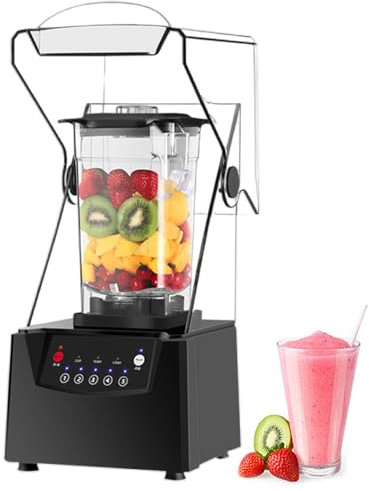 pealiritansemen Frullatore Professionale per Frullati - Tritaghiaccio Professionale da 2200 W con Cassa Insonorizzata, capacità 1,8 L E 5 Programmi Preimpostati, per Ristoranti, Bar, Frullati
