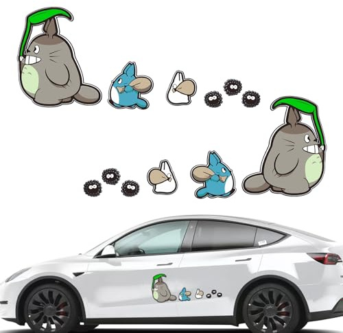 yumcute 2 Stück Anime-Autoaufkleber, Cartoon-Autoaufkleber, wasserfeste Autoaufkleber, Katzenmotiv, geeignet für Stoßstange, Heck, Seitenfenster, Laptop