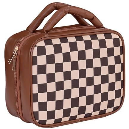 INMORVEN Beautycase Koffer Set | Große Make-Up Tasche 24x12x19cm | Professioneller Kosmetikorganizer mit Pinselhalter
