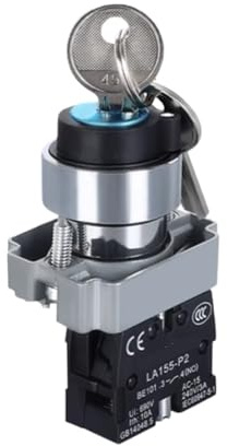 Interrupteur à clé 22 mm XB2-BG21 BG33 BG23 BG25 BG35 BG45 BG53 BG22 1NO/2NO/1NO1NC 2/3 positions à verrouillage automatique(XB2-BG21)