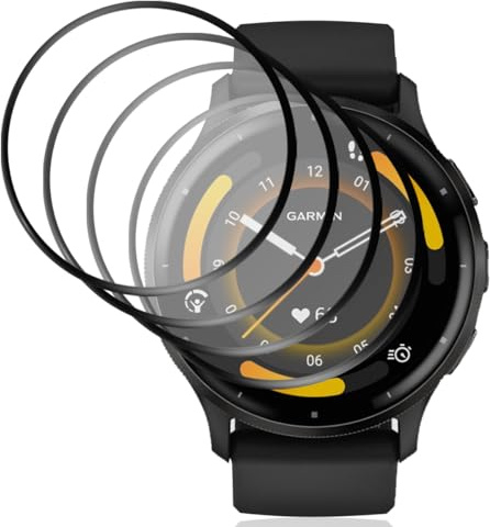 Gelaasso 4 Piezas Protector de Pantalla para Garmin Venu 3, Protector de Pantalla Premium Cobertura Completa Film Láminas, Anti-arañazo Protectora