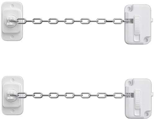Window Safety Locks Adjustable Adhesive Restrictor Pack of 2 | Sliding Secure Lock; Self Adhesive; For Child And Pet Safety