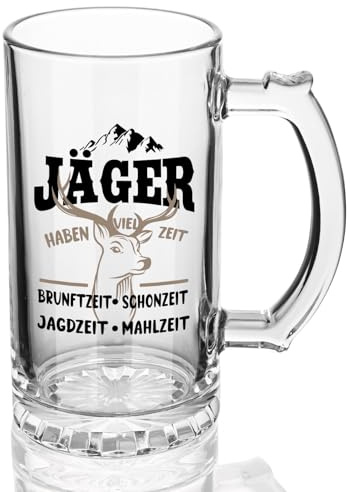 Joymaking ölglas jägare gåvor, jakt gåvor för män, jägare ölmugg 0,5 l