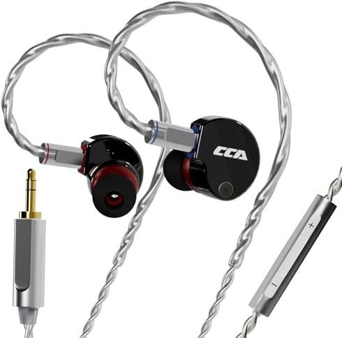 CCA Phoenix - Auricolari in-ear per monitor, driver dinamico a doppio magnete IEM con suono HiFi chiaro e bassi profondi, cuffie da gioco professionali interamente in metallo per
