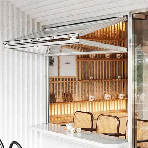 SEIFE Ventana de concesión con Marco de Aluminio, Ventana de Guillotina Doble, Ventana Enrollable, Ventanas corredizas Plegables, Ventanas para Casas móviles(White-H*W,40x30in/102x76cm)