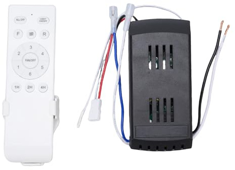 Wakects Kit de Télécommande Universel pour Ventilateur de Plafond, Contrôleur de Lumière de Ventilateur de Plafond DC 6 Vitesses avec Minuterie pour Remplacement