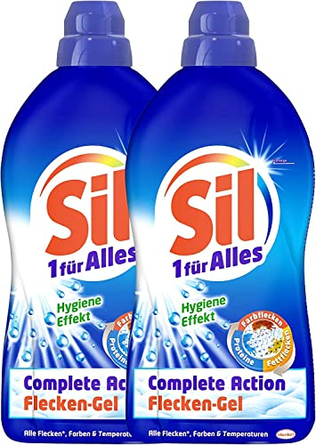 Sil 1 für Alles Complete Action Fleckengel, Fleckenentferner, 2 x 1,3 l, für alle Flecken, Farben und Temperaturen
