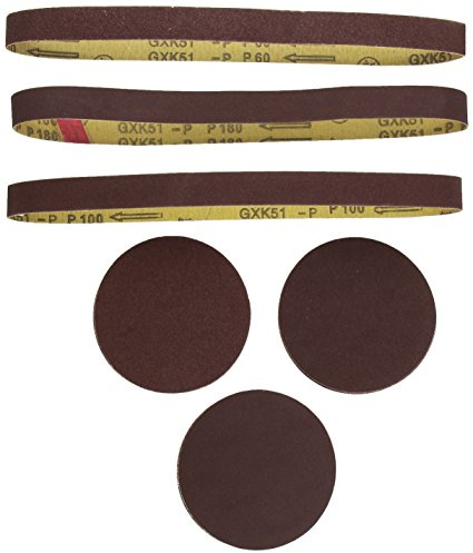 Scheppach 3903301707 Schleifbänder/Schleifpapier-Satz 12tlg f. Band-u. Tellerschleifer, 12 Stück