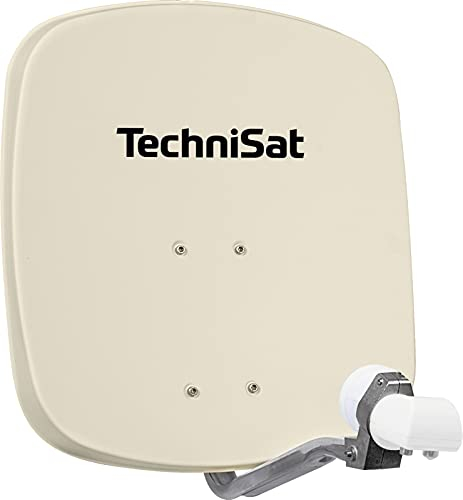 TechniSat DIGIDISH 45 - Parabola satellitare per 2 partecipanti (parabola da 45 cm con supporto a muro e Universal-Twin-LNB in un alloggiamento resistente alle intemperie) beige