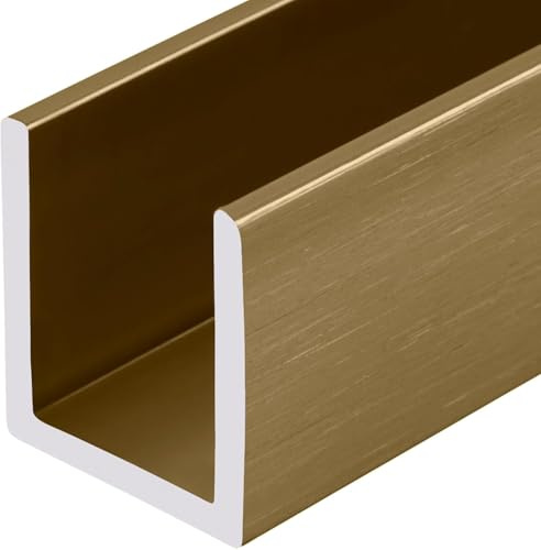 CRL Satin Brass 1/2 Fixed Panel Shower Door Deep-U Channel - 95 in long
