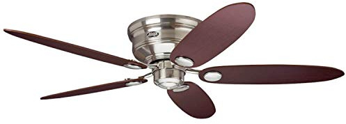 Hunter Low Profile 24372 Ventilateur de plafond à pales réversibles 1 pièce, 112-132 cm, érable marron/chromé brossé