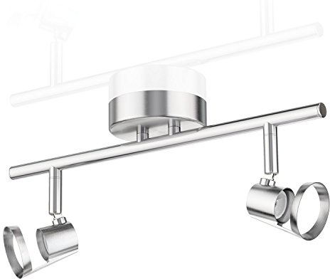 ledscom.de Deckenleuchte LEONIS, 2-flammig, edelstahl matt, 2x GU10 max. 25W