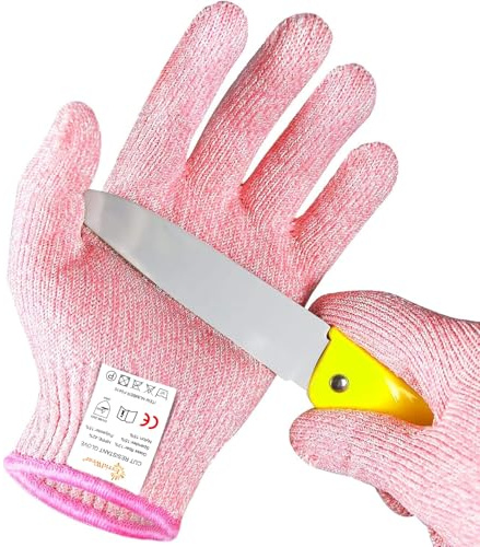 Evridwear Cut Resistant Gloves for Kids 4-6 Years, Level 5 Protection Cutting Gloves Food Grade for Cooking, Whittling, Wood Carving, Gardening and DIY