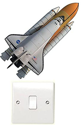 Space Shuttle Rocket Light Switch Wall Stickers Perfect for Any Space Themed Room