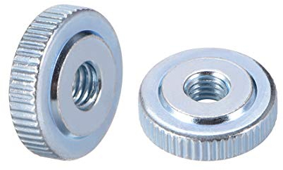 sourcing map Écrous moletés, M6 femelle Fileté, type fin Bleu revêtement en zinc, 10Pcs