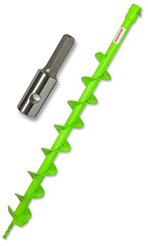 WERHE Erdbohrer 80 mm mit Sechskant-Adapter – Robuster Stahl für Baumpflanzung und Zaunbau – Präzise Bohrspitze kompatibel mit Standard Bohrmaschinen – Ideal für Heimwerker und Profis