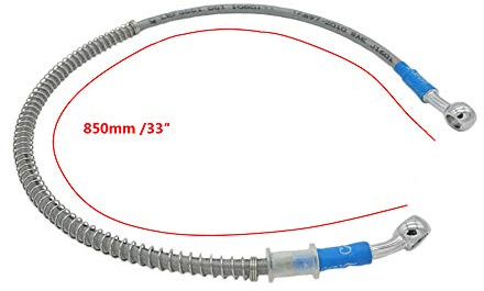 850mm 85cm S SYUU Universal Motorrad Bremsschlauch Geflochtener Hydraulikstahl Stärken Bremskupplungsöl Schlauchleitung Fahren kompatibel mit Pit Dirt Bike Enduro Motocross Street Bikes Sport Bikes