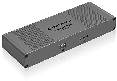 Oehlbach Highway HDMI Splitter 1:2 - Verlustfrei Audio- & Video-Signalübertragungen aktiv aufteilen - Ideal für 4K, HDR, Dolby Vision, 3D, 1080p, 2160p, UHD, 4K mit 60Hz - Silber