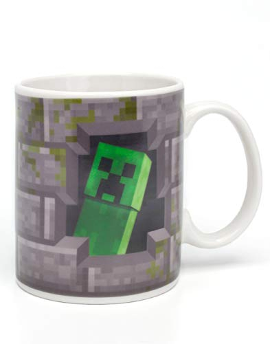Minecraft Creeper Inside 11oz/312ml Heat Changing Ceramic Grey Mug