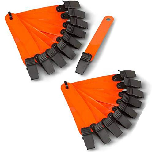 Orange, reflektierende Baummarkierer (20 Stück) 7,6 cm Hängemarkierungsreflektoren, Trail Markierungsband, Tape zum Markieren von Trail, stark Marker für Wandern oder Jagd