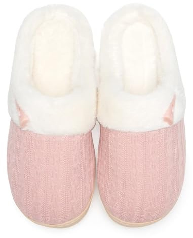 NineCiFun Damen Hausschuhe Winter, Plüsch Memory Foam Pantoffeln rutschfest | Kuschelig warmes Plüschfutter für Damen, Memory Foam Sohle bequem wie auf Wolken, rutschfeste Indoor Sohle für alle Böden