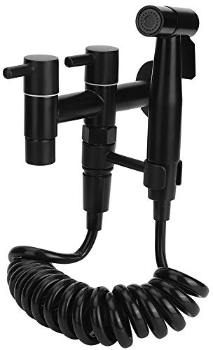 Rubinetto per piscina 1 ingresso 2 uscite Kit rubinetto dell'acqua G1/2 pollici Accessorio per scopa in acciaio inossidabile nero per casa, bagno, interno, esterno