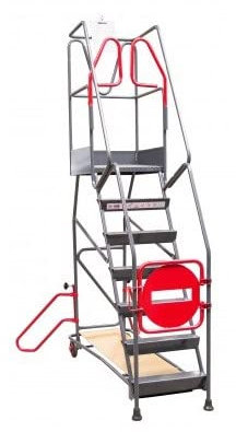Escabeau Roulant à immobilisation Automatique Charge 150 kg 8 marches Ht Travail 3850 mm Fimm