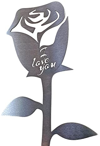 Image Industry I Love You Rose – Geschenk für die Frau – Geschenk für einen geliebten Menschen – rustikale Gartenskulptur – Gartendekoration – Gartenzubehör – Gartengeschenk für Sie oder Ihn