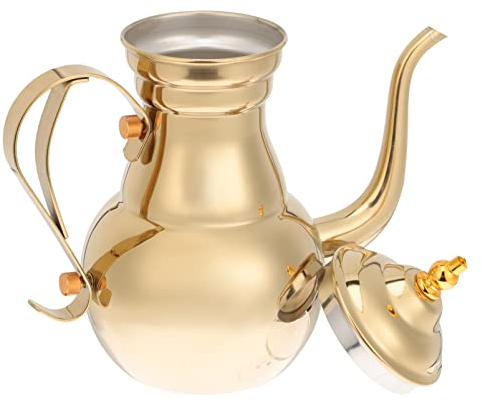 Kichvoe Teteras para Estufa Máquina Cafetera Turca Tetera Hirviendo Cafetera Antigua Tetera De Cuello De Cisne Pava Café Expreso Molido Haz Te Acero Inoxidable Reloj De Arena Grecia
