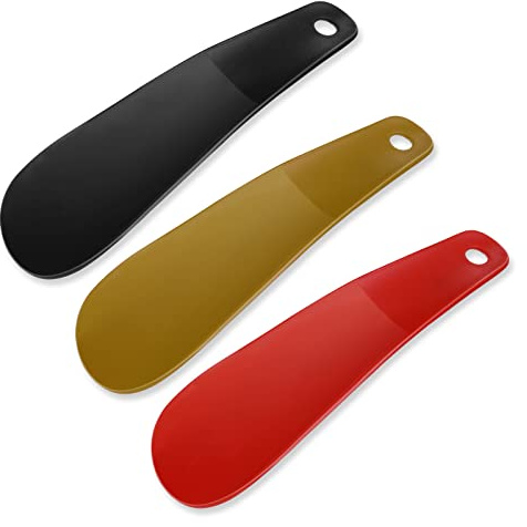 Thinp 3 Stück Schuhlöffel,16cm Schuhanzieher,Kunststoff Schuhlöffel Klein,Schuhanzieher Kurz,Mini Schuhlöffe mit Löchern zum Aufhängen,Ergonomischer Form Shoe Horn,für Herren Damen Kinder Senioren