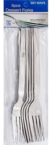 6 x Stainless Steel Dining and Dessert Forks | Elegant Table Cutlery
