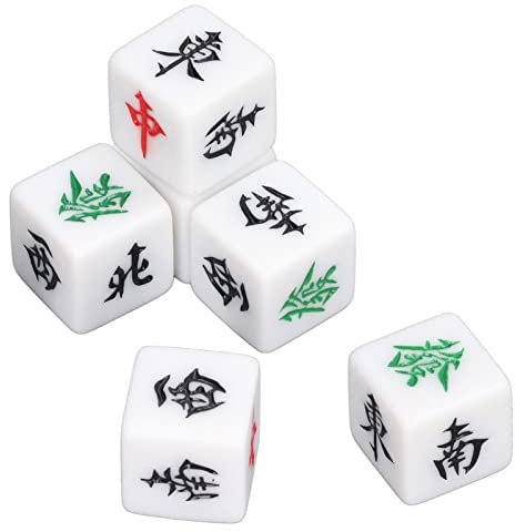 Mahjong-Würfel, Antioxidativer Kunststoff Ost-Süd-West-Nord-Würfel 12 Stück für Brettspiele
