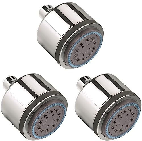 Daloual - 3x Design Duschkopf, Brause mit Antikalk - Düsen hochwertig verchromt, 1/2 Zoll
