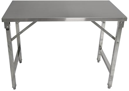 Allpax Edelstahlarbeitstisch klappbar 1200 x 600 x 850 mm - Belastbarkeit 130 kg - abgerundete Arbeitsflächen - Edelstahltisch für Restaurant Kantine, Gastro Tisch, Küchentisch, Klapptisch