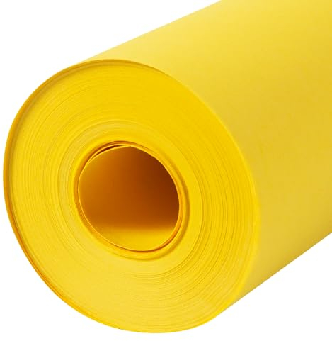 Paclord USA Made 18 x 1200 Yellow Kraft Paper Roll, 45 lbs Thickness, American Quality Colored Kraft Paper for School, Poster Arts, Crafts, Bulletin Board Roll - Odorless, Non-Toxic, Safe for Kids