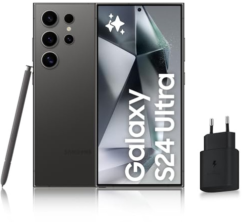 SAMSUNG GALAXY S24 Ultra, Smartphone Android 5G, 512 Go, Chargeur secteur rapide 25W inclus [Exclusivité Amazon], Smartphone déverrouillé, Noir, Version FR