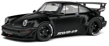 Solido Modell RWB Bodykit Darth Vader (schwarz) - detailgetreues Modellauto aus DieCast-Metall mit Freilauf, Lenkung und beweglichen Türen, Sammler-Auto ab 14 Jahren, Maßstab 1:18