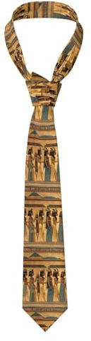 NEZIH Leuchtturm-Diamant-Malerei-Druck, Herren-Krawatte, modische Polyester-Krawatte, Hochzeit, Business, Party, schmales Design, Frauen im alten Ägypten, Einheitsgröße