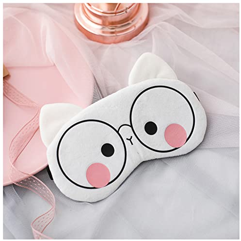 Schlafmaske Schlaf Augenmaske Eyeshade Baumwolle Katze Eyepatch Schlafmaske Nette Augenabdeckung Reisende Reste Augenband Schlafhilfe Augenägläubiger Augenmaske Schlafmaske (Size : White)