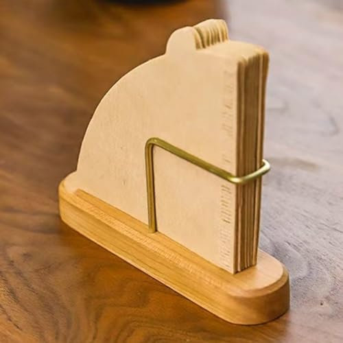 Kaffeefilter-Papierhalter, Holz-Kaffeefilterhalter, Regal-Ventilator/V-Form, Filterpapier, Aufbewahrungsbehälter für Zuhause, Büro, Café (Biege)