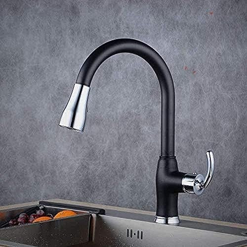 Wasserhahn, Niederdruck-Auszieh-Küchenarmatur, Drehbarer 360°-Wasserhahn Mit Dual-Spülbrause Und Hohem Rundbogenauslauf