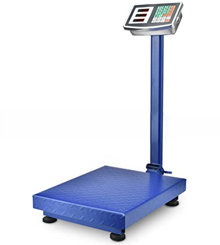 KHYTEBV Balance à Plate-Forme de 660 LB, Poids pour entrepôt, expédition Industrielle, Commerciale, Robuste, Bleue, Pliable, Parfaite pour l'envoi de Bagages