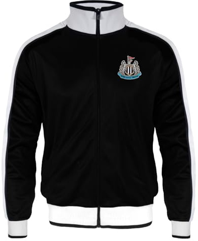 Newcastle United FC - Chaqueta de entrenamiento oficial - Para hombre - Estilo retro - Negro/blanco - 3XL
