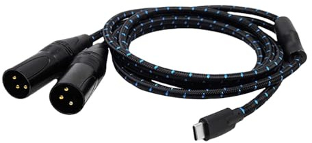 AsrMyjcx USB C auf 2 XLR-, USB C auf XLR-, 3-poliges für Telefon, Laptop, PC, USB auf 2 XLR, USB C auf 2 XLR-Stecker, 500cm