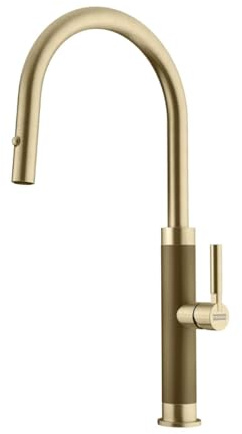Franke Kitchen Sink tap with a Pull-Out spout Mythos Masterpiece Pull-Out Spray - Gold - 115.0711.558