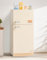 ROBUD Play Kitchen Toy Fridge - Kids Wooden Pretend Play Refrigerator Toy Kitchen Accessories Set for Kids, Girls Boys Gift for Children Ages 3+ (Creamy Fridge)