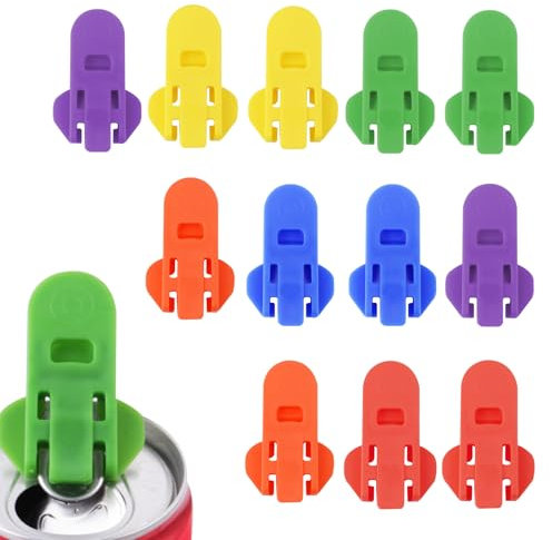 12 abrelatas manuales fáciles de usar, 6 colores para refrescos, cervezas, bebidas, protector reutilizable a prueba de fugas, protector universal para latas de refresco, cervezas y bebidas