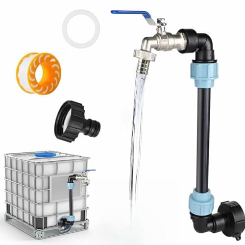 IBC - Rubinetto a Collo di Cigno da 3/4,IBC Serbatoio collo di cigno,Adattatore S60x6 3/4 per Serbatoio,Collo di Cigno Adattatore IBC,Accessorio per Serbatoio IBC per Serbatoio Dell'acqua