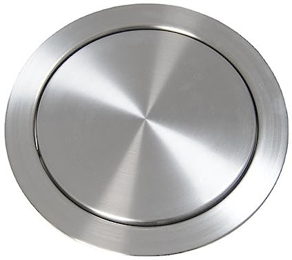 ASumPio Couvercle De Poubelle Rond en Acier Inoxydable, Couvercle De Poubelle À Rabat Automatique, Couvercle De Poubelle À Chasse d'eau, Rabattable À 180°, 26,8 Cm,17cm